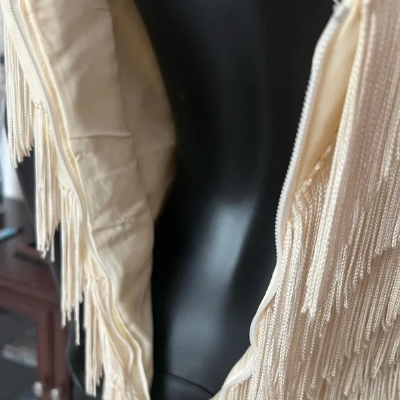 Ivory Fringe Slip Dress - Picture 9 of 16